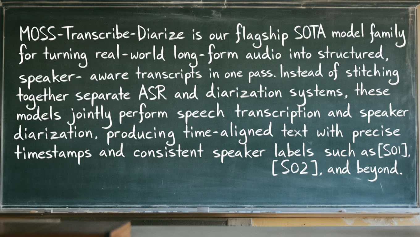 A long English passage rendered as chalk on a classroom board.
